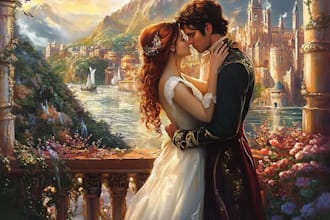 create fantasy book covers, romance covers book illustration