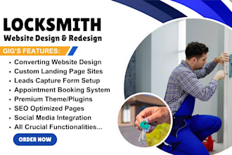design high converting locksmith handyman construction mini or advance website
