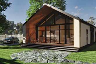 design tiny house, cottage, cabin 3d render, shed, container home, duplex, kiosk