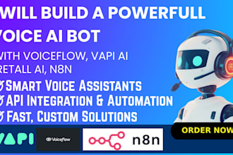 build voice ai bot,voiceflow,vapi retell ai, voiceflow api n8n automation