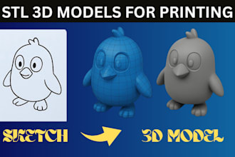 convert 2d to 3d 3d animal full body model stl file for 3d printing
