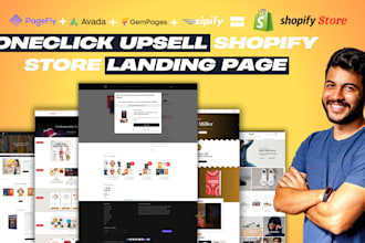 design high responsive shopify zipify page and one click upsell downsell funnels