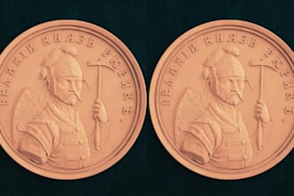 sculpt 3d bas relief 3d coin model 3d medallion cnc design stl for 3d printing