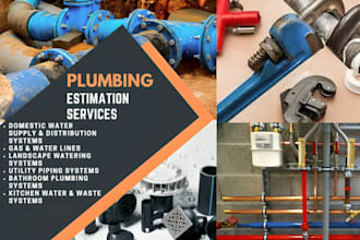 do detailed plumbing drainage takeoff with mep cost estimation plans