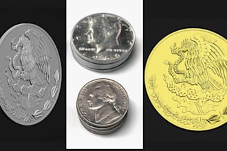 sculpt 3d coin model crypto coin 3d bas relief 3d medallion stl file in zbrush
