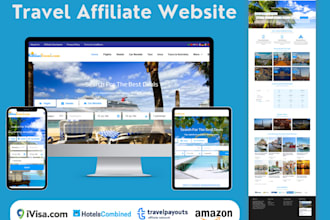 create automated travel affiliate website or travel agency for passive income