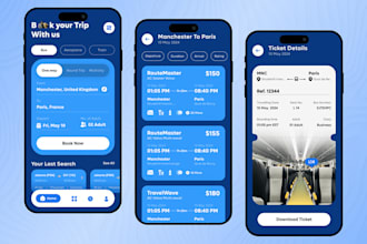 develop ticket booking app, event booking app, flight booking app
