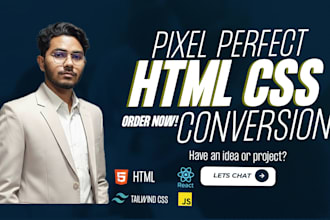 convert your figma, xd, or PSD design into responsive website