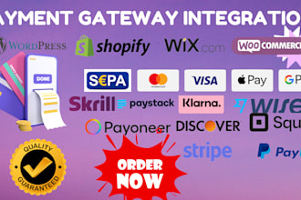 integrate payment gateway like klarna paypal stripe google pay shopify payment
