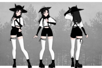 custom vrchat , vr  furry  3d vtuber model vrc avatar nsfw