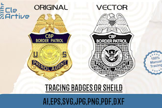 vectorize your shield badges for cnc carving laser engrave