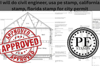 do civil engineer, usa pe stamp, california stamp, florida stamp for city