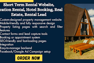 short term rental website vacation rental hotel booking  real estate rental lead