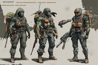 draw custom weapon, character for your project, character, or game
