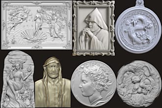 sculpt 3d coin model 3d bas relief 3d medallion stl for 3d printing cnc design