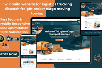 build website for logistics trucking dispatch freight broker cargo moving towing