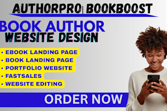 create a custom responsive website for author and writers