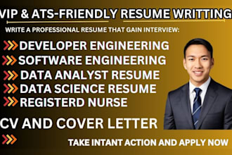 write data science, developer, nurse, software engineering, and logistics resume