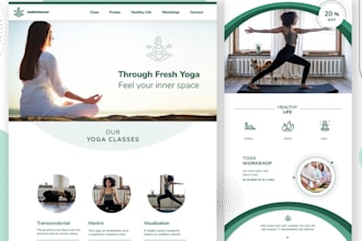 design meditation website yoga pilates piloxing gym health and wellness website