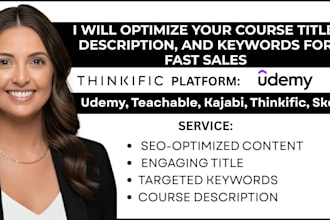 optimize your online course title, description and keyword for fast sales