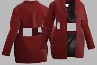 make 3d fashion design, 3d garment design, 3d clothing design, 3d animation