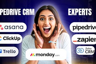do project management on pipedrive, zoho crm, asana, trello, clickup, monday
