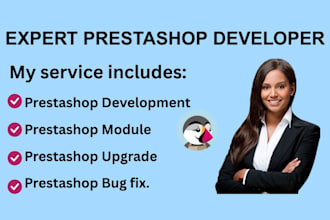 prestashop developer module, seo optimization, fix bugs, upgrade  store theme