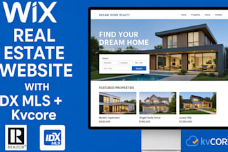 design a professional wix real estate website with idx mls and kvcore, wordpress