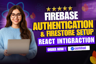 intigrate firebase authentication setup firestore database in react js