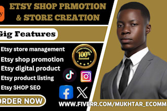 etsy shop creation etsy digital product etsy rank promotion etsy sales
