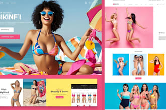 design bikini shopify store swimming wear lingerie website  bikini  website