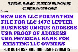 create USA llc with ein number for non USA and USA resident, USA business bank