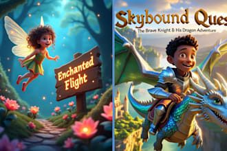illustrate picture book illustration, children story book and cover