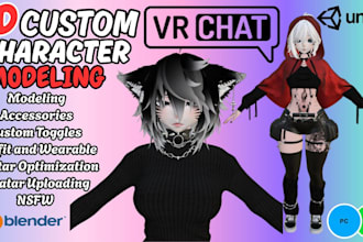 model 3d vrchat avatar, vrc avatar, vr chat avatar, vrc character, anime avatar