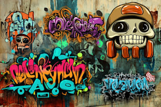 create a hand drawn original graffiti design or logo