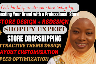 design and redesign shopify dropshipping store for passive income