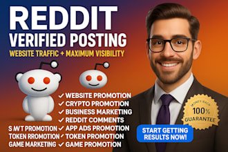 make reddit post for crypto ai website game app manage product link blog ad saas