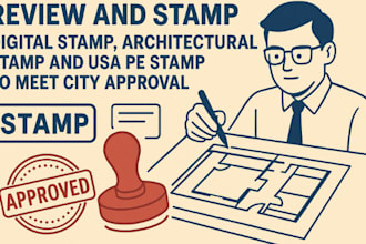 sign, stamp and seal california architectural drawings for USA city permit