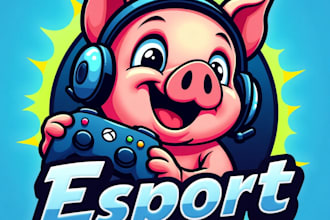 design high quality pig esport mascot logo with express delivery