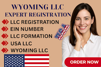 register your USA llc, wyoming llc, ein, llc registration, and formation support