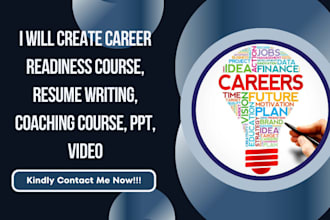 create career readiness course, resume writing, coaching course, PPT, video