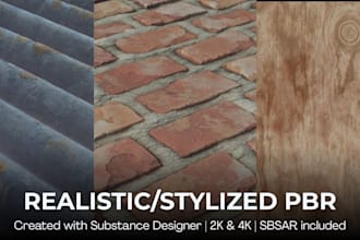 create a seamless pbr texture in substance designer, realistic or stylized