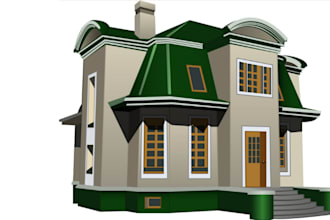 create realistic house rendering and illustration for realtors or homeowners