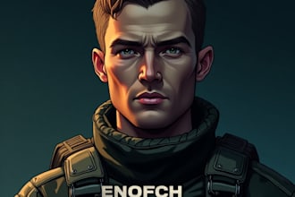 create custom illustration for army product as your request