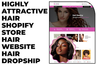 design highly attractive hair shopify store hair website hair dropship store