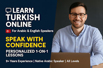 teach turkish online for arabic and english speakers