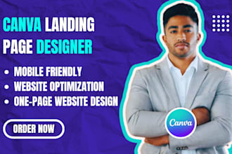 design canva website canva landing page, canva onepage website design