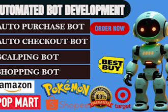 develop auto purchase bot auto buying bot popmart bot pokemon bot target  bot