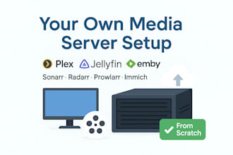 setup plex, emby or jellyfin from scratch with sonarr, radarr, prowlarr, immich
