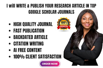 write and publish your research article in a peer reviewed google scholar